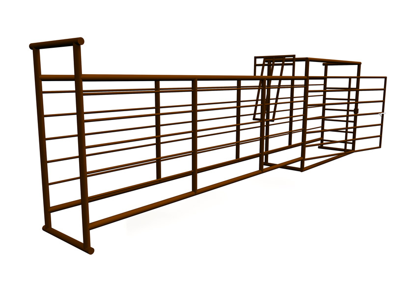 Rendering of Honey Creek Livestock Equipment 24 ft. Free Standing Alley with 8 ft gate