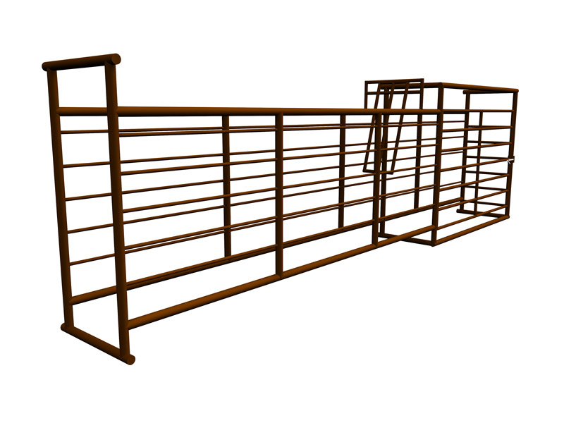 Rendering of Honey Creek Livestock Equipment 24 ft. Free Standing Alley with 8 ft gate